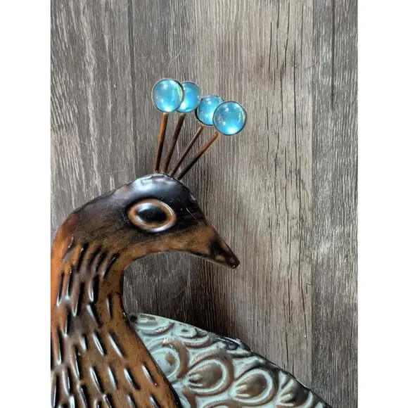 Large Hobby Lobby Art Copper Colored Metal Peacock Bird Wall Art Decor 33.5